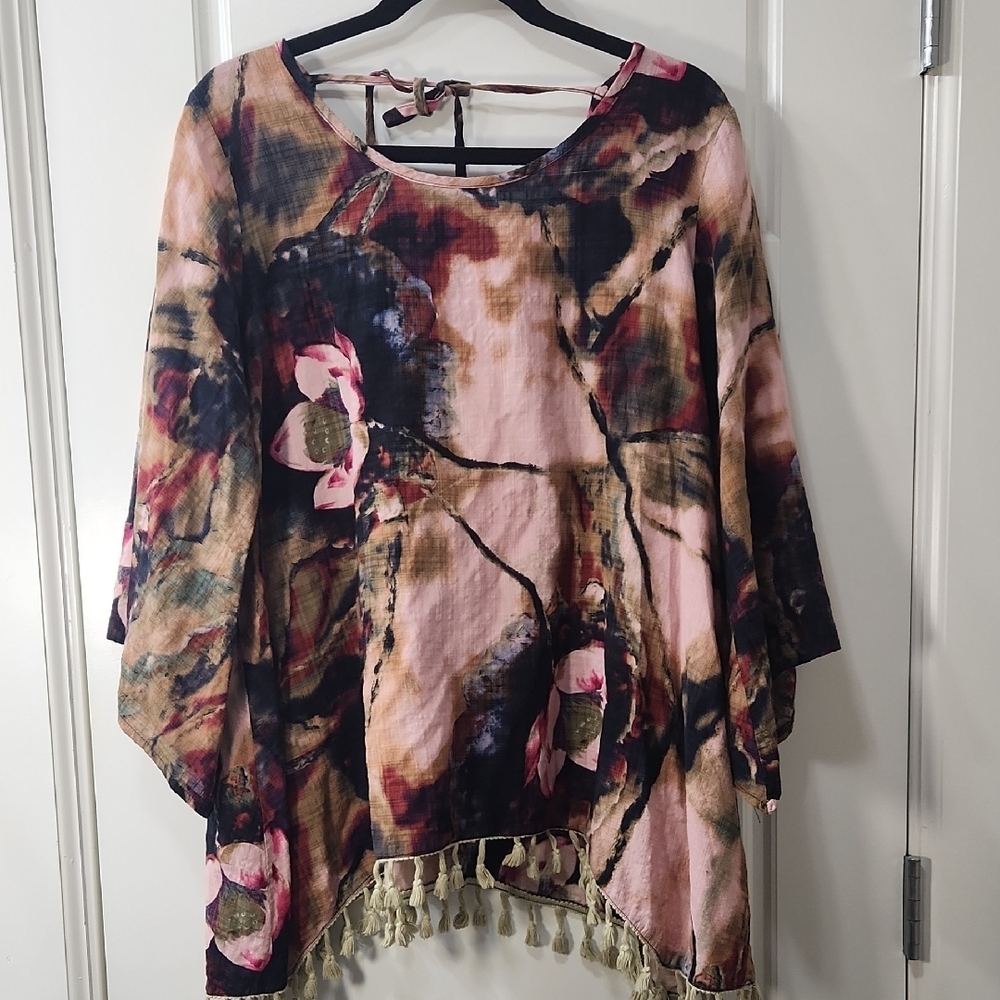 Urban Mangoz Women's Top with Tassels - Medium 100% Cotton